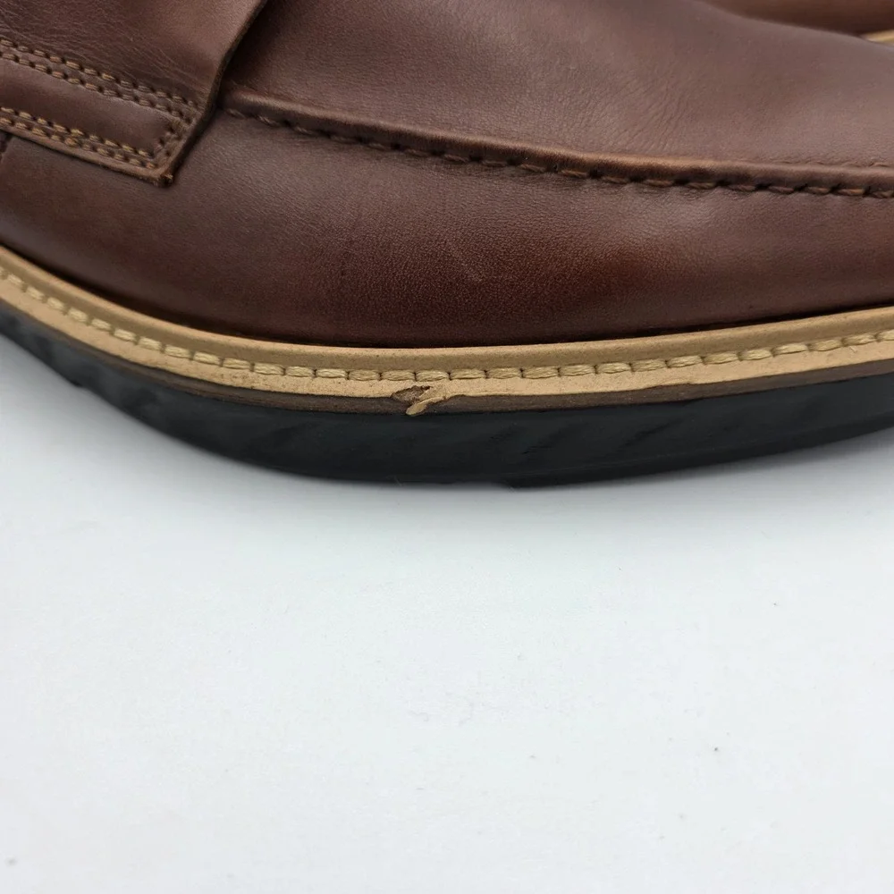 ECCO ST.1 Hybrid Penny Loafer Leather Shoes SlipOn Cognac Brown Mens Sz 13-13.5